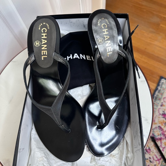 Chanel rhinestone y2k vintage sandals 39.5 new box - Picture 11 of 11